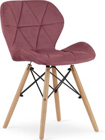 Krzesło Valora WAKO Velvet Dark Pink z nogami bukowymi x1