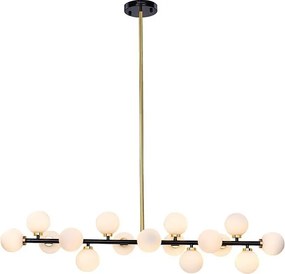 Szeroka lampa wisząca Cosmo Level M Black z kulistymi kloszami