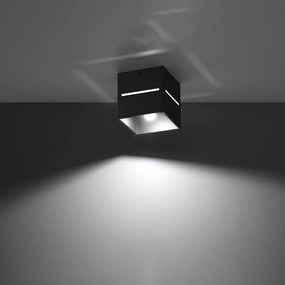 Czarna lampa sufitowa z metalowym kloszem 10x10 cm Lorum – Nice Lamps