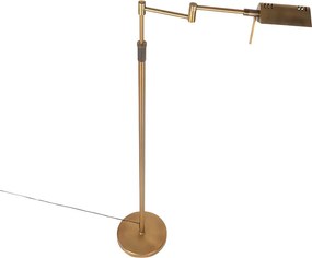 Designerska lampa podłogowa brązowa w tym LED ze ściemniaczem dotykowym - Notia