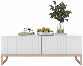 Biały stolik kawowy z lamelami P7-E06