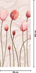 Fototapeta na drzwi - Różowe tulipany (95x205cm)