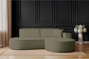 Narożnik Modena Studio, tkanina szenilowa Artico, Moss, Prawy