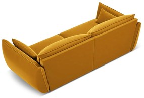 Musztardowa aksamitna sofa 208 cm Vanda – Mazzini Sofas