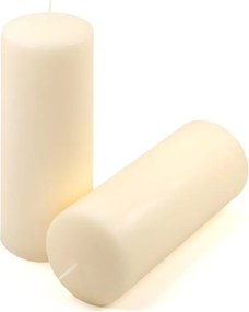 Zestaw świec słupkowych, 20 cm, Ø 7,5 cm, kremowy, 6 sztuk.