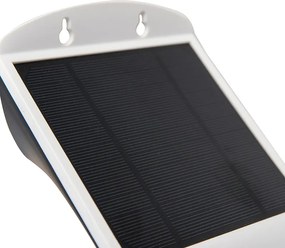 Lampa ścienna zewnętrzna biała 21,5 cm z regulacją jasności i czujnikiem na panelu słonecznym - Daya