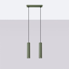 Lampa wisząca LAGOS 2 zielona oliwka SOLLUX  LIGHTING