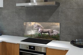 Szkło do Kuchni na Ścianę Magiczny Jednorożec w Obłokach