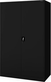 Szafa biurowa metalowa szeroka i głęboka czarna, 1150x1850x600 mm: JAN II D600