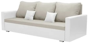 Kanapa sofa 3 os z funkcją spania EKO Jasny beżowy/Biały
