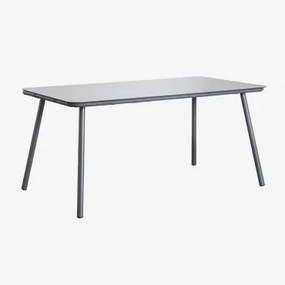 Prostokątny Stół Ogrodowy 160x90 Cm Z Szkła Arhiza Grafitowa Szarość - Sklum