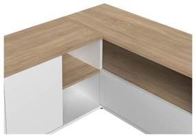 Biała szafka pod TV w dekorze dębu 90x45 cm Angle – TemaHome