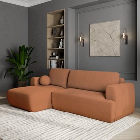 Masseno Narożnik SENTI z funkcją spania i pojemnikiem na pościel Narozniki L, Rozkładana sofa - Ceglasty, NOW OR NEVER 54