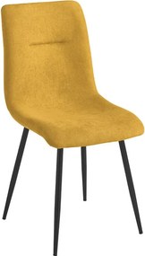 Komplet 2 żółtych krzeseł "Nymara" z czarnym stelażem cm 45x59 90h