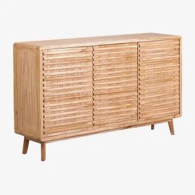 Aparador 150x35 Cm Z Drewna Deleyna Brąz Drewna - Sklum