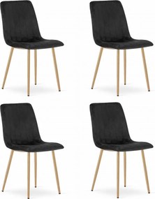 Czarne aksamitowe krzesło LAVA