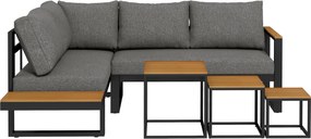 Outsunny Zestaw Mebli Ogrodowych 5-częściowy Szary | Aosom PL