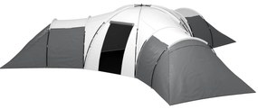 Outsunny Namiot Campingowy dla 6-9 Osób, 4 Pomieszczenia, Przedpokój, Wodoodporny, 615x 615x225cm, Szary