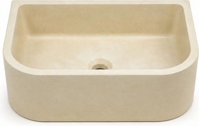 Massi Umywalka betonowa wisząca 49 x 30 cm PALANGA Żółty maślany : Kolor - Maślany żółty, Typ montażu - podwieszana
