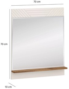 Lustro ścienne do przedpokoju kaszmir + dąb castello A7-R55