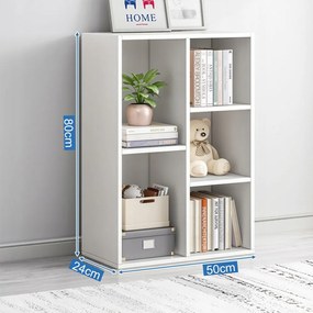 Biała szafka 80x50 cm – otwarta półka w stylu skandynawskim, idealna na książki i dekoracje