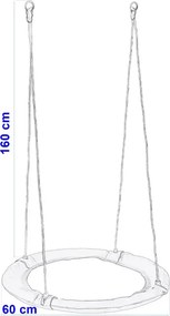 Huśtawka ogrodowa bocianie gniazdo ROMANO kolorowa 60 cm