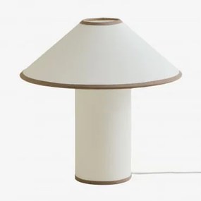 Lniana Lampa Stołowa Liduina ↑35 Cm Biała - Sklum