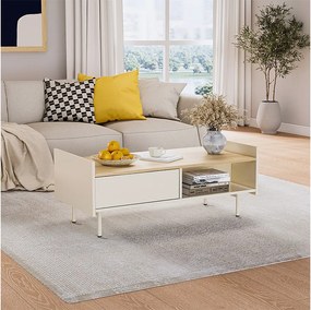 Stół kawowy kremowy 100x50x40 velina