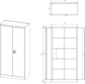 Szafa biurowa Fresh Style Jan 90x40x185 cm pastelowy zielony