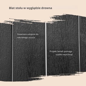 Outsunny Składany zestaw mebli balkonowych, stół+6 krzeseł, aluminium, czarny | Aosom PL