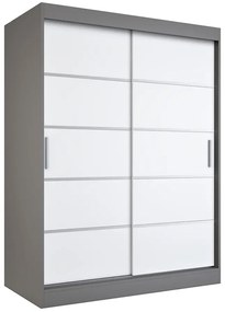 Szafa przesuwna antracyt + biały 150 cm - Bohosa 4X