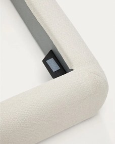 Beżowe tapicerowane łóżko dwuosobowe bez stelaża 180x200 cm Martina – Kave Home