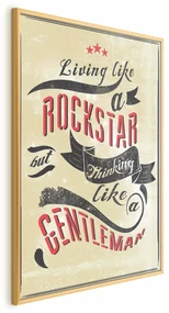 Plakat Rockstar 21x30 cm z ramą złotą bez marginesu ARTGEIST B