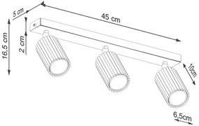 Biała potrójna lampa industrialna - 26X D307 T3-F53