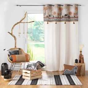 Brązowo-naturalna bawełniana zasłona 140x240 cm Kenya Lodge – douceur d'intérieur