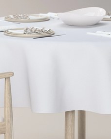 Obrus okrągły kolor biały tkanina plamoodporna, strukturalna