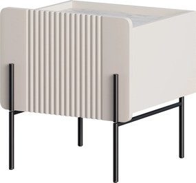 Szafka nocna z szufladą Malmi 45 cm - kaszmir / crema bianca / czarne nóżki