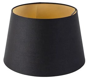 Abajur de algodão preto 32/25/18 com interior dourado