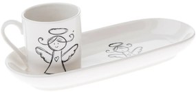 Porcelanowy kubek z podstawką Anioł 90 ml