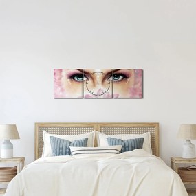 Obraz - Urocze oczy (z zegarem) (90x30 cm)