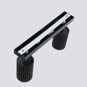 Listwa oświetleniowa 2-punktowa KARBON 2L czarna ryflowana SOLLUX  LIGHTING