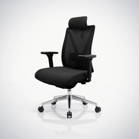Fotel biurowy ergonomiczny obrotowy z siatkowym oparciem czarny: VECTOR