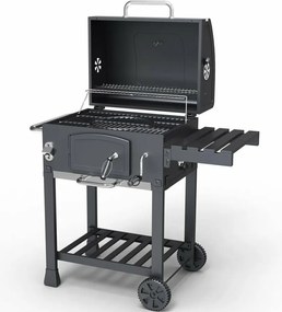 Avenberg Grill wielofunkcyjny BBQ Genius + ruszt żeliwny + kamień do pizzy, 70 x 103 x 105 cm
