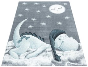 Dywan dziecięcy Bambi Dino szaro-niebieski 80 cm x 150 cm