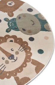 Dywan dziecięcy Safari Adventures – Zwierzęta Koło 100 cm x 100 cm Atest Oeko Tex