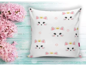 Dziecięca poszewka na poduszkę 43x43 cm White Pink Cat – Mila Home