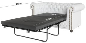 Biała rozkładana sofa z imitacji skóry 148 cm York – Ropez