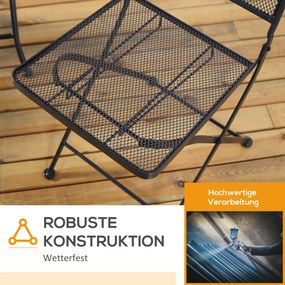 3-częściowy zestaw bistro składający się ze stołu i 2 krzeseł metal czarny Outsunny