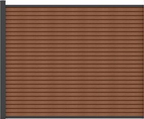 Ogrodzenie do wkopania w ziemię imitacja drewna wys. 148 cm - Zestaw 9 listew z kompozytu koekstrudowanego + 1 antracytowy słupek - PALIZO