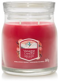 Yankee Candle świeca zapachowa Signature w szklanym słoiku średnia Santa On Skis, 368 g, S
